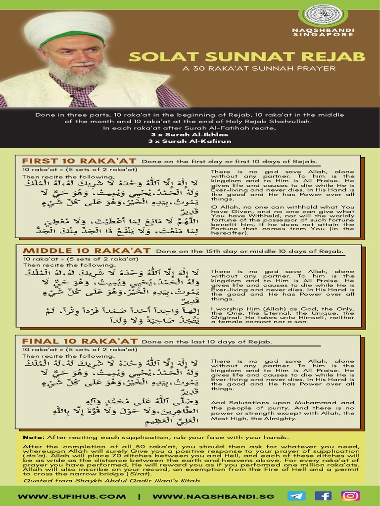 30 Rakaat Solat Sunnat Rejab | PDF | Worship | Religious Belief And ...