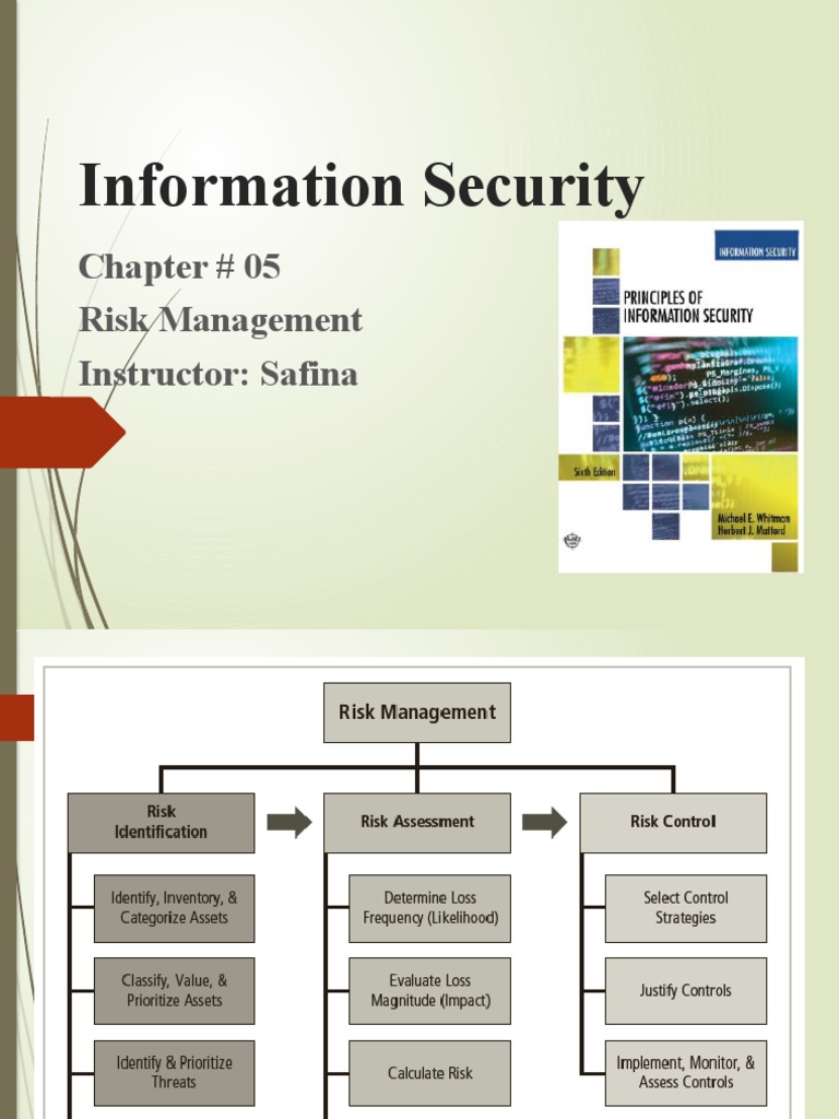 Information Security: Chapter # 05 Risk Management Instructor: Safina | PDF