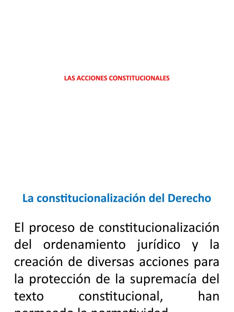 Acciones Constitucionales y Derechos Fundamentales | PDF | Derecho ...