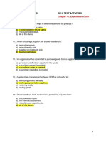 Week 9 - CH 11 Expenditure Cycle (MCQ Solutions)