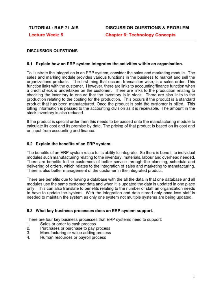 ERP Systems: Integration & Benefits | PDF | Enterprise Resource ...