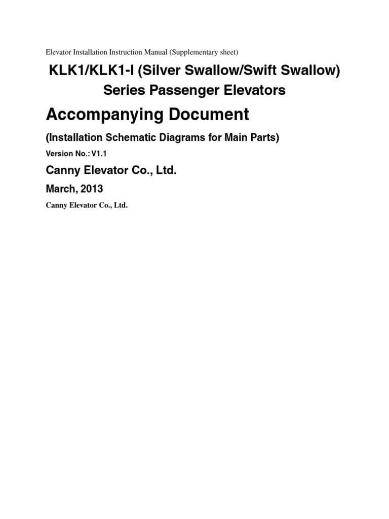 Canny Elevator Installation Manual V1.1 | PDF | Elevator | Door