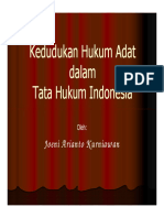 Kedudukan Hukum Adat Dalam Tata Hukum Indonesia