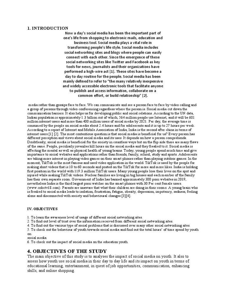 Impact of Social Media on Youth | PDF | Popular Culture & Media Studies ...