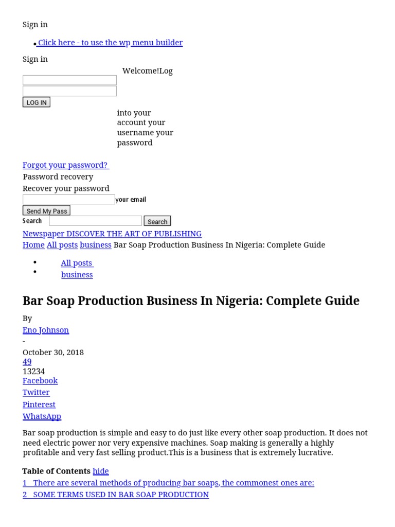 Bar Soap Production Business in Nigeria Complete Guide EnI BEST
