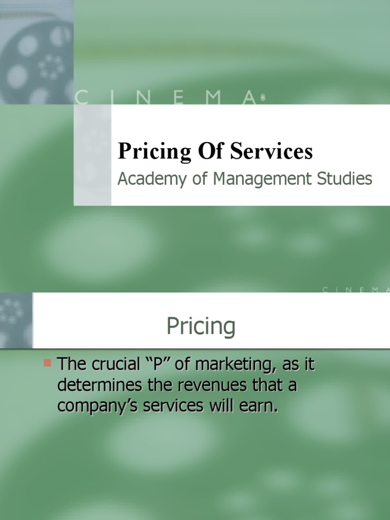 Pricing of Services: Academy of Management Studies | PDF | Pricing ...