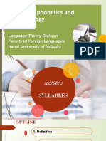 English Phonetics and Phonology: Language Theory Division Faculty of Foreign Languages Hanoi University of Industry