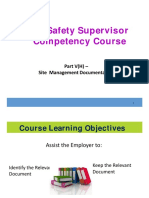 Site Safety Supervisor Competency Course Part V(H) – Maintaining Relevant Documents