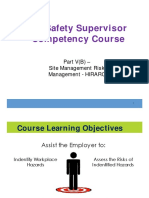 Site Safety Supervisor Competency Course Risk Management HIRARC