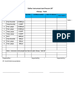 I. Instrument: Daftar Instrument Test Precom 20" Cilacap - Tasik