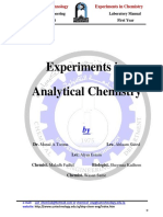 Experiments in Analytical Chemistry