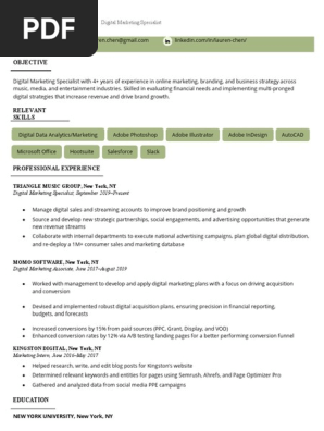 Advanced Modern Resume Template Green