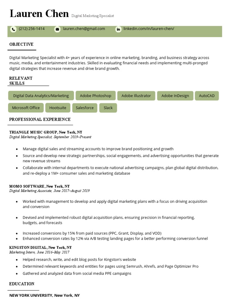 Advanced Resume Template Guide | PDF | Résumé | Digital Marketing