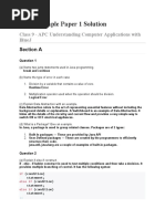 Model Sample Paper 1 Solution