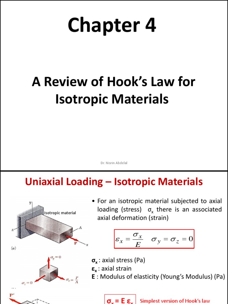 Chapter 4 A Review of Hooks Law For Isotropic Materials PDF Thermal