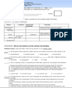 Answer Sheets in Science 10 - Week 1 & 2 Hormones in Human Reprodcution