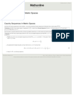 Mathonline: Cauchy Sequences in Metric Spaces