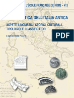 [Collection de l’École française de Rome 413] Poccetti, Paolo - L’onomastica dell’Italia antica_ aspetti linguistici, storici, culturali, tipologici e classificatori (2009, École française de Rome) - libgen.lc