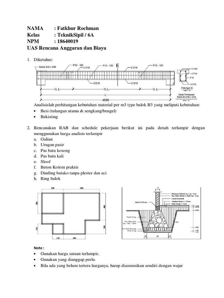 RAB dan Analisis Material Balok B3 | PDF