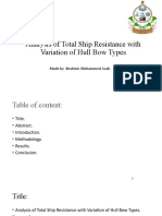 Analysis of Total Ship Resistance With Variation of Hull Bow Types