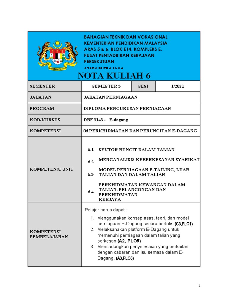 Ecom Nota Kuliah 6 Kvk Pdf