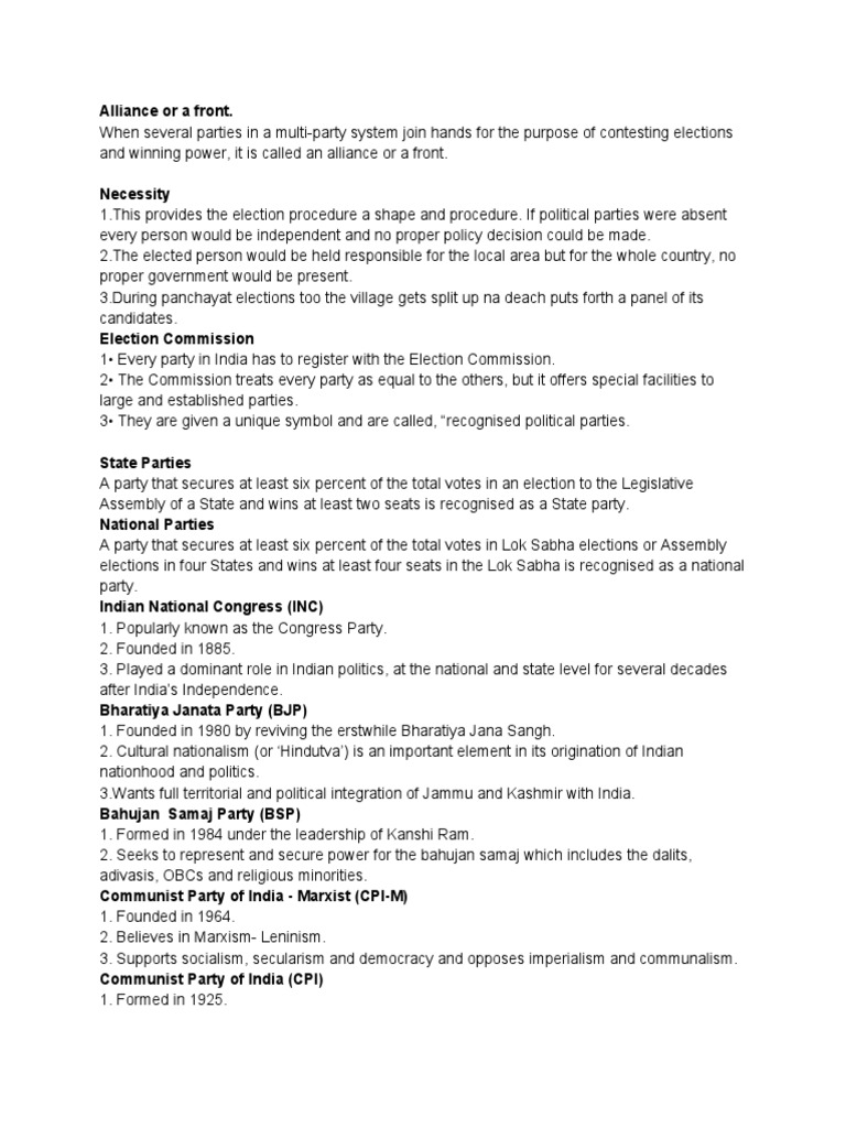 Understanding Political Party Alliances in India | PDF | Elections ...