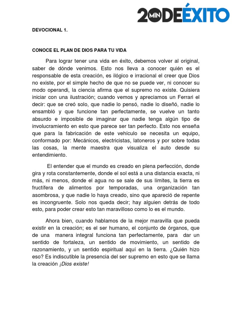 Conoce El Plan de Dios para Tu Vida | PDF | Dios | Alma