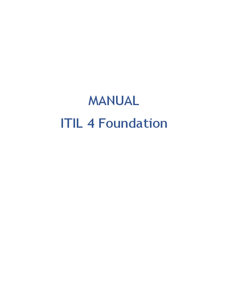 ITIL 4 Foundation Manual Portugues | PDF | Itil | Tecnologia da Informação