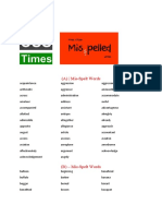 100 Mis-Spelt Word FPSC Recommended List