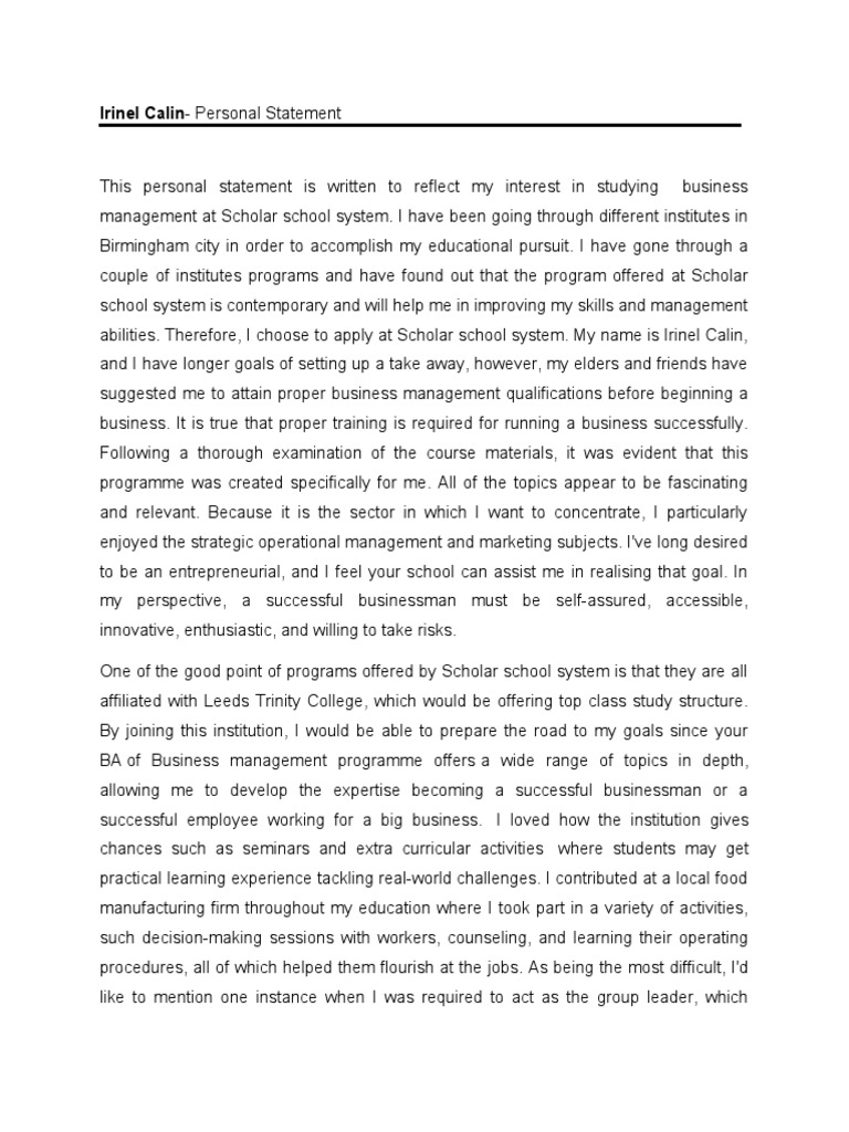 Personal Statement RRRR | PDF | Psychology | Cognition