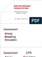 Card Ic-Pulmonary Resuscitation: Cebu Doctors' University College of Nursing