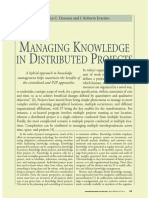 M K D P: Anaging Nowledge IN Istributed Rojects