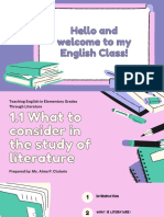 What To Consider in The Study of Literature