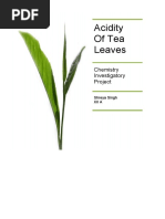 Chemistry Investigatory Project: Acidity in Tea Leaves | PDF
