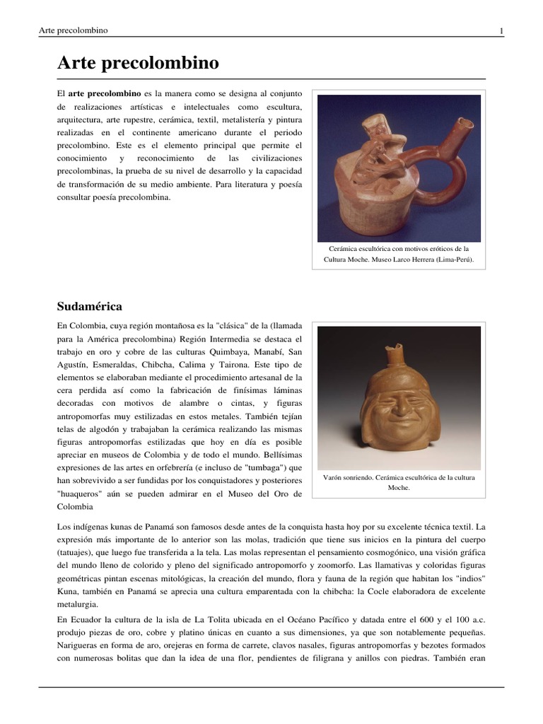 Arte Precolombino Pdf Era Precolombina Mesoamérica