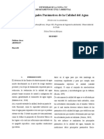 Calidad del Agua: Análisis de Parámetros Físico-Químicos