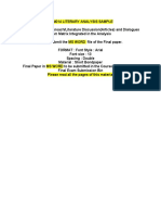 HUM014 FINAL  LITERARY ANALYSIS PROCEDURE AND SAMPLE PAPER