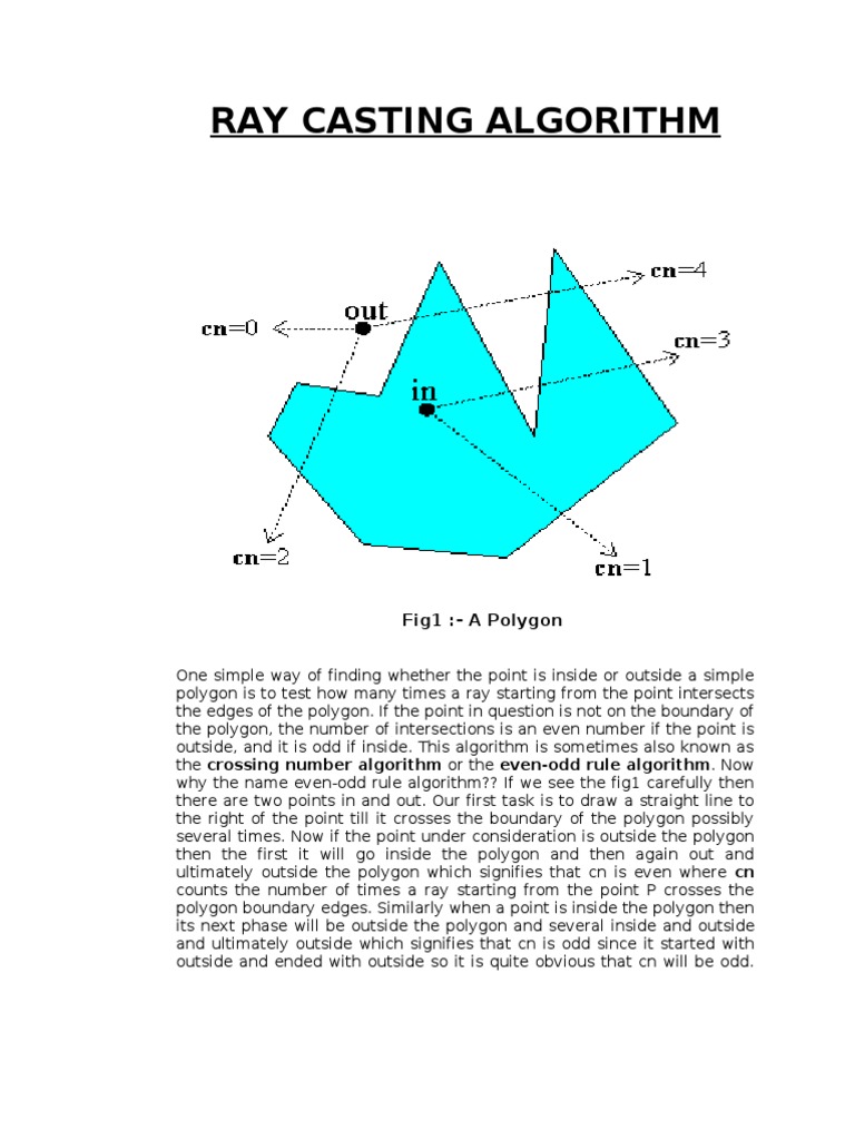 Ray Casting Algorithm | Cartesian Coordinate System | Line (Geometry)
