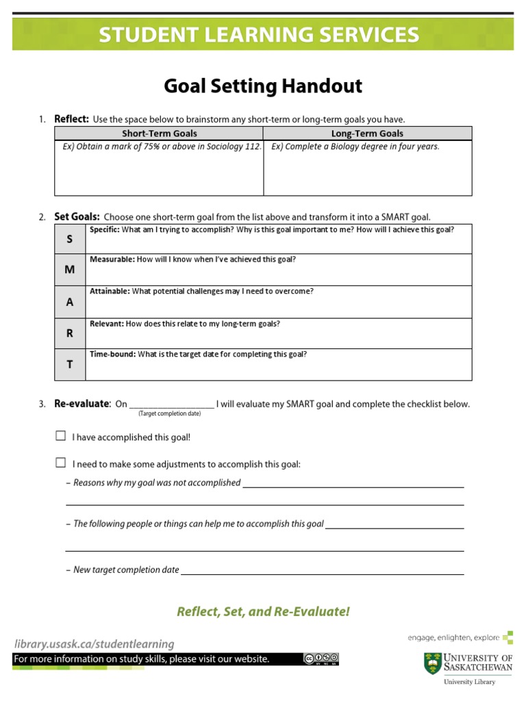 Goal Setting Handout | PDF