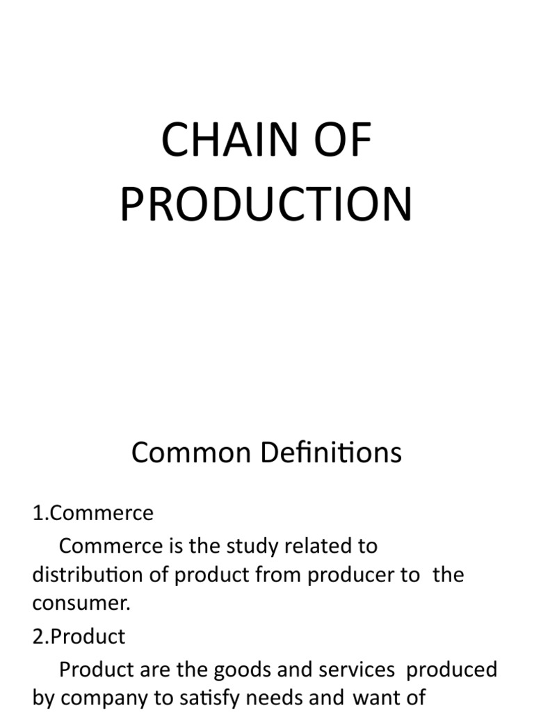 Chain of Production PDF