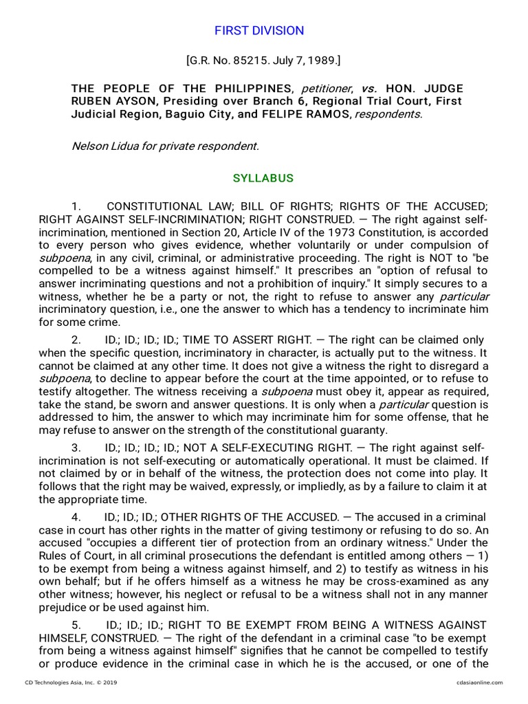 Petitioner vs. vs. Respondents Nelson Lidua For Private Respondent ...