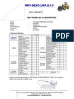 PDF2022 - Certificado de Mantenimiento de Doosan 340