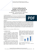 The Factors Influencing The Community To Use E-Service in Pekanbaru City, Indonesia