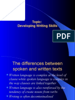 Topic: Developing Writing Skills