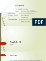 Module 0b. Review On Factoring