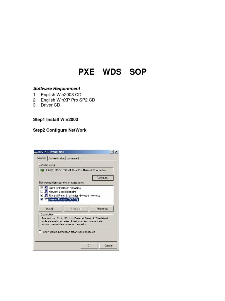PXE Setup for Windows Server 2003 | PDF | Windows Xp | Domain Name System