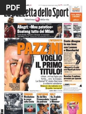 Gazzetta Dello Sport - 20 Septembre 1974 - Bernardini, Gimondi, Esposito - Original