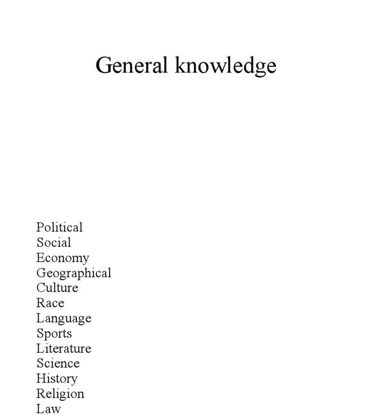 12 General Knowledge PDF
