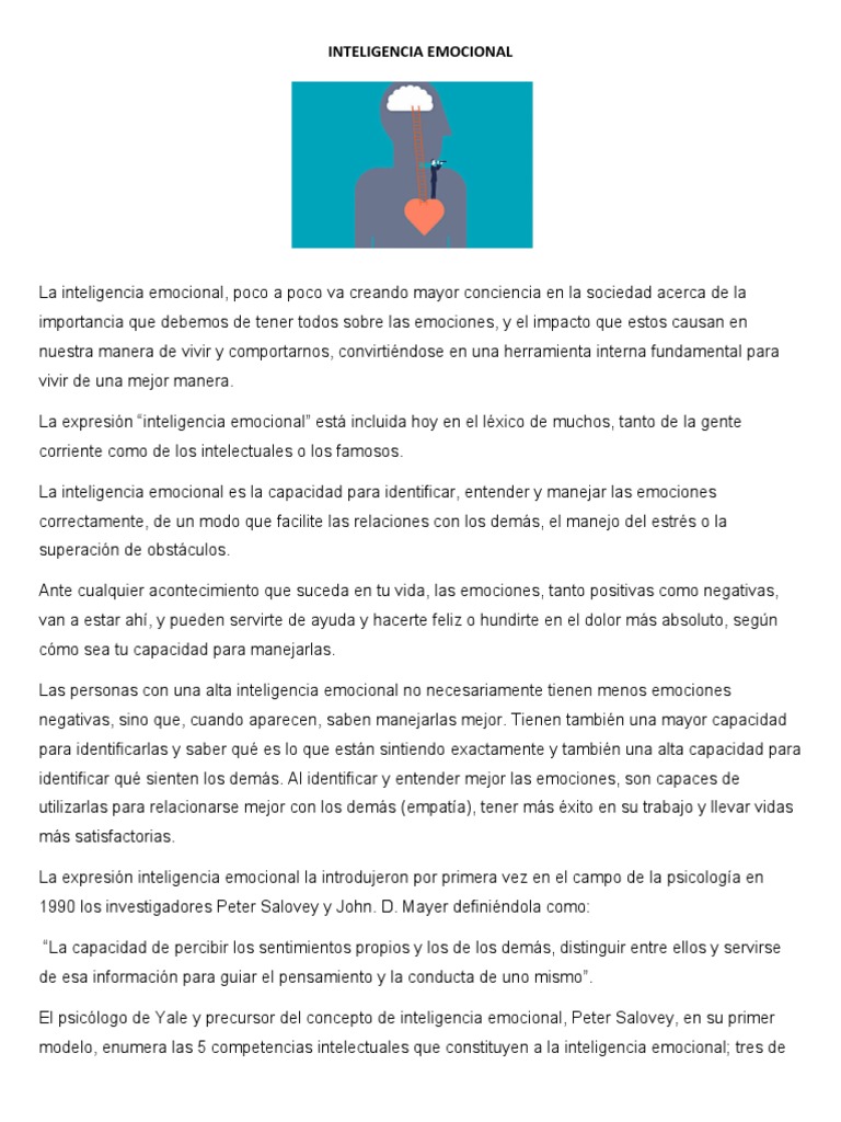 Inteligencia Emocional | PDF | Las emociones | Inteligencia emocional