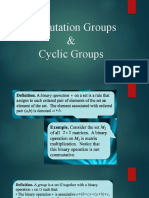 Permutation Groups & Cyclic Groups
